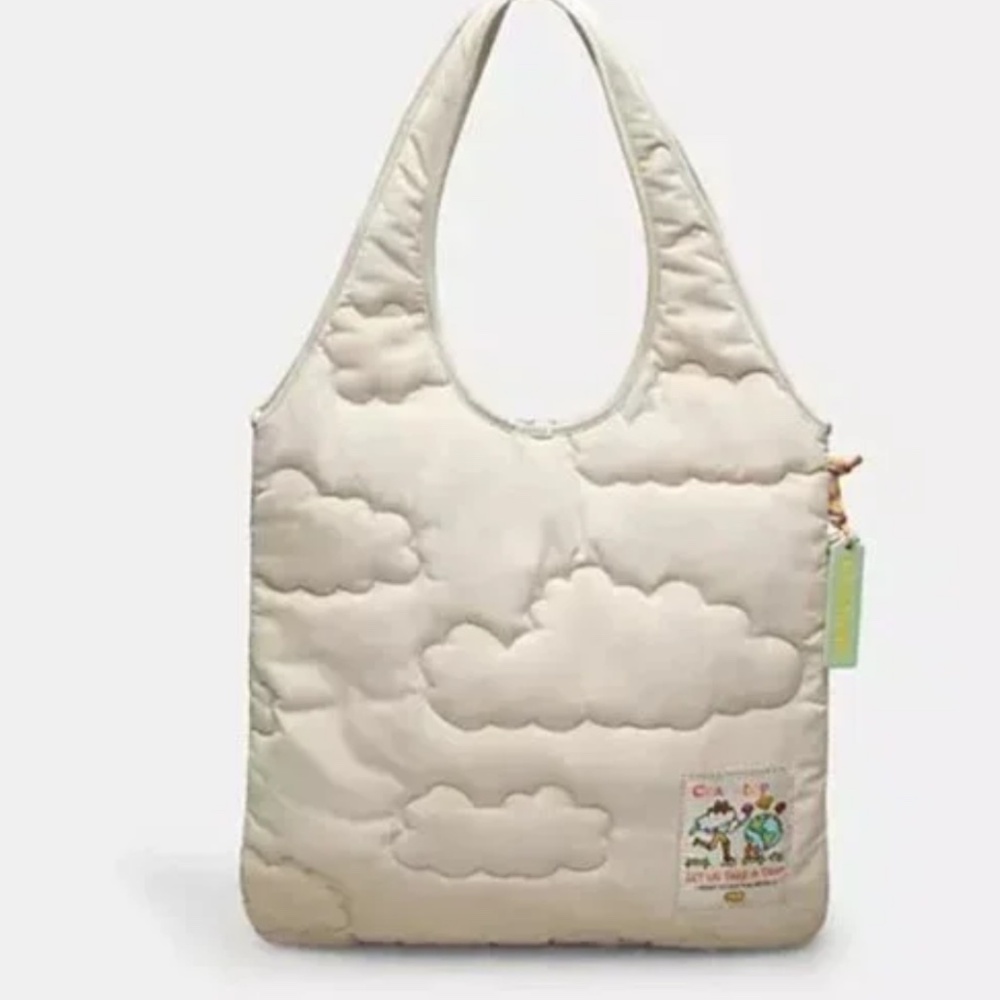 Authentic Coach white cloud quilting